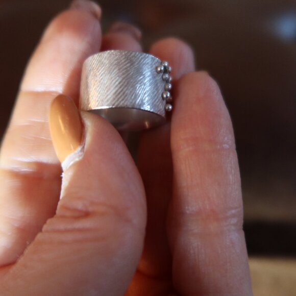 NWOT $400 Dahlia Kanner Sterling Silver & Cognac diamond bumpy ring with stone 6 - Picture 10 of 15